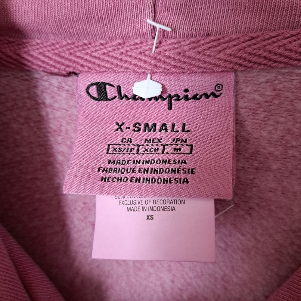Champion | Pink acid wash texture logo pull over hoodie - Picture 7 of 10